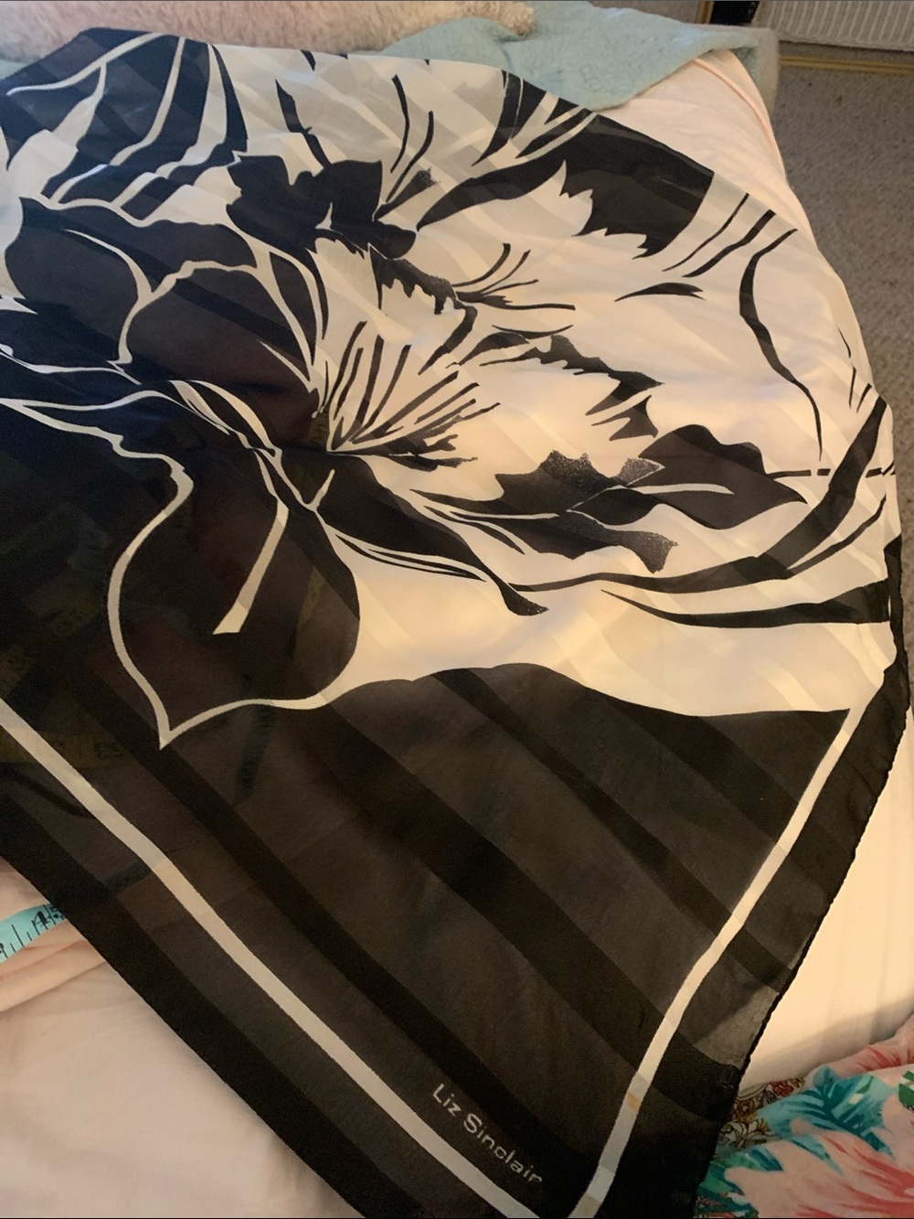 Black and White scarf 30x 30.